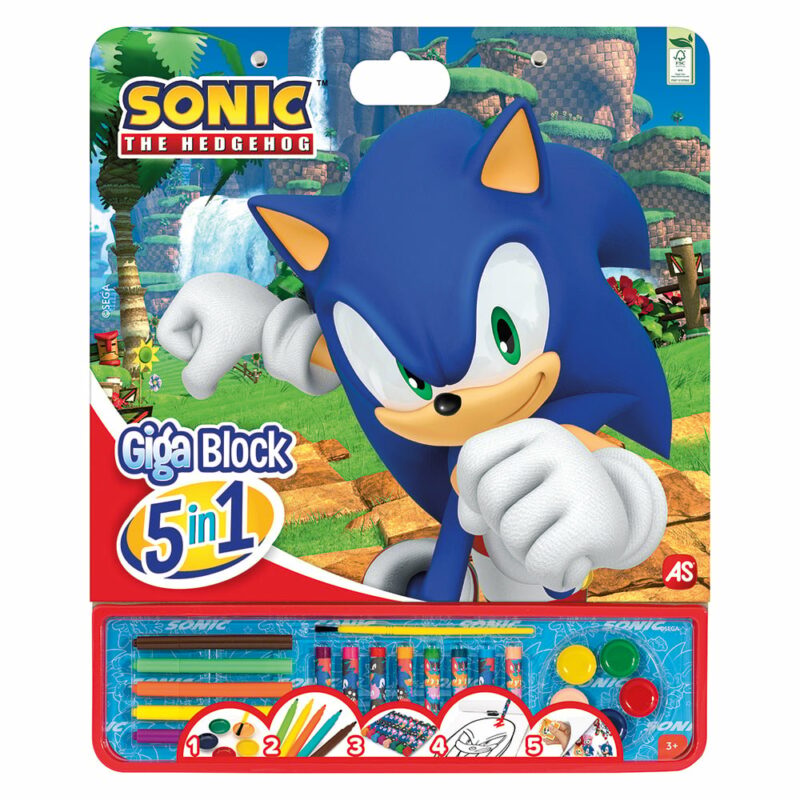 Giga Block Σετ Ζωγραφικής Sonic The Hedgehog 5 Σε 1 Για 3+ Χρονών 5654057
