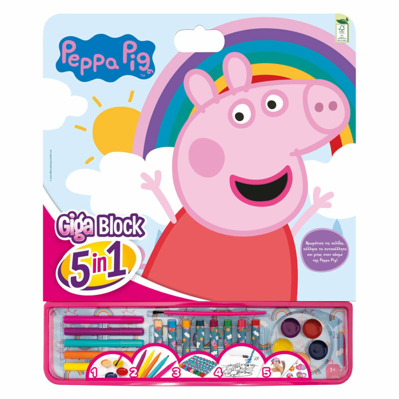 Giga Block Σετ Ζωγραφικής Peppa Pig 5 Σε 1 Για 3+ Χρονών 5683581