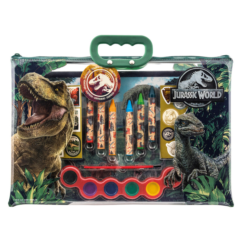 AS Σετ Ζωγραφικής Διάφανη Τσάντα Jurassic World Για 3+ Χρονών