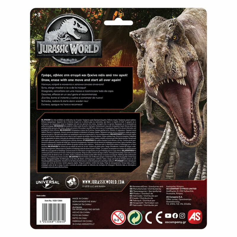 AS Πίνακας Γράψε – Σβήσε Travel Jurassic World Για 3+ Χρονών 5653713