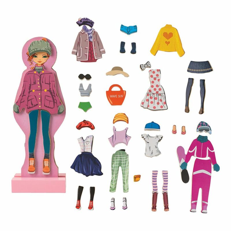AS Magnet Box Fashion Girl Dress-Up 40 Εκπαιδευτικοί Ξύλινοι Μαγνήτες Για 3+ Χρονών