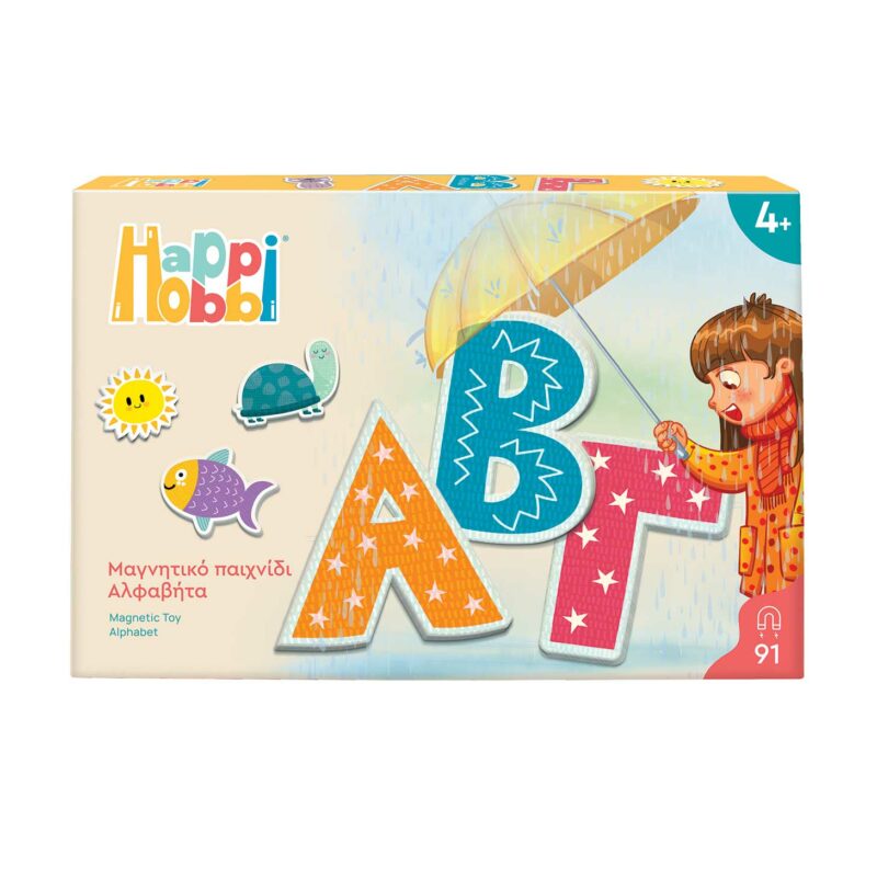 HappiHobbi Αλφαβήτα 91 Εκπαιδευτικοί Χάρτινοι Μαγνήτες Για 4+ Χρονών 5683904