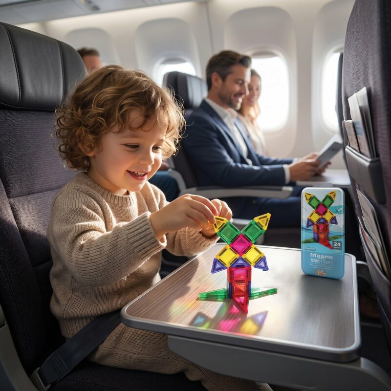 HappiHobbi Μαγνητικά Τουβλάκια Travel Set 24 τμχ Για 3+ Ετών 5661155