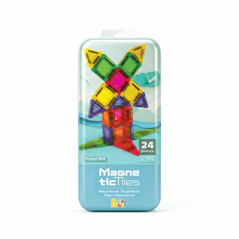 HappiHobbi Μαγνητικά Τουβλάκια Travel Set 24 τμχ Για 3+ Ετών 5661151