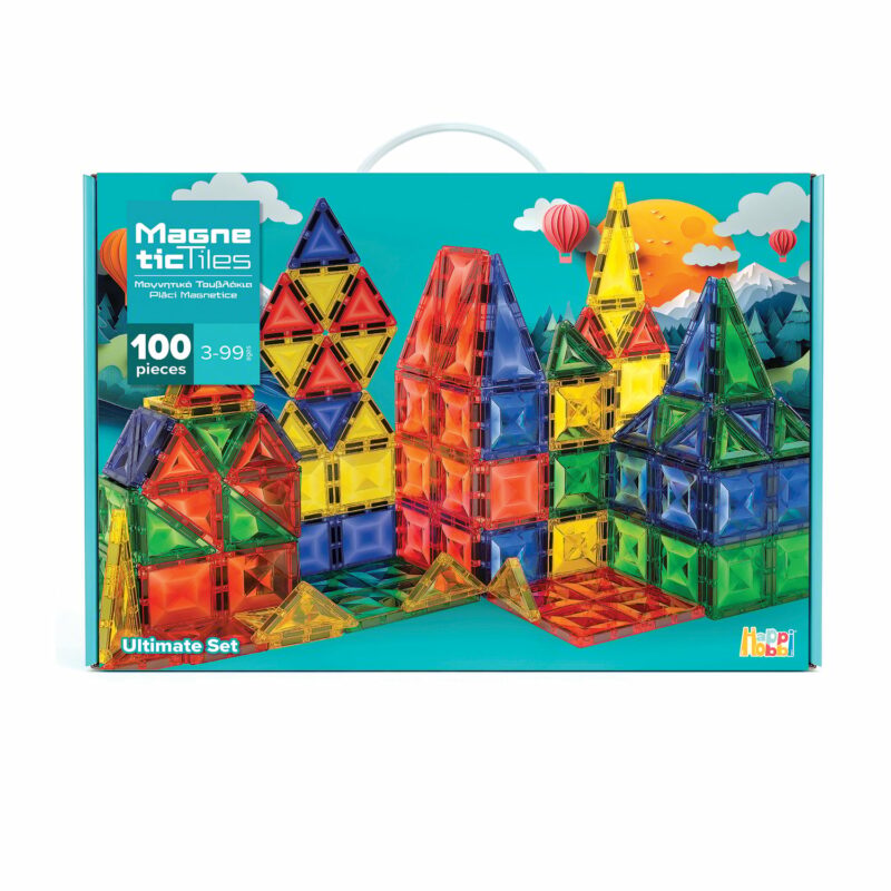 HappiHobbi Μαγνητικά Τουβλάκια Ultimate Σετ 100 τμχ Για 3+ Ετών 5661075