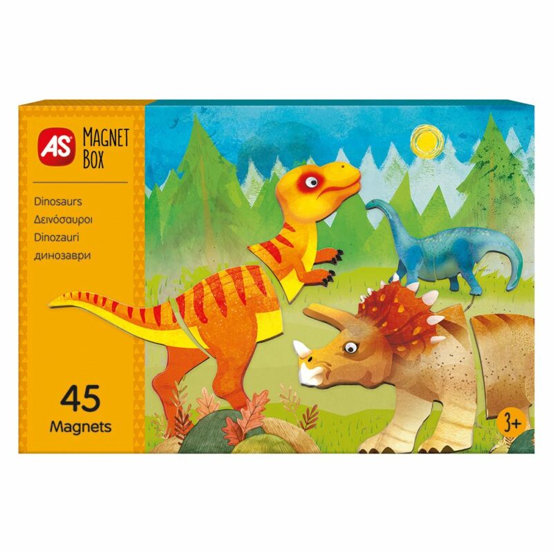 AS Magnet Box Δεινόσαυροι 45 Εκπαιδευτικοί Χάρτινοι Μαγνήτες Για 3+ Χρονών