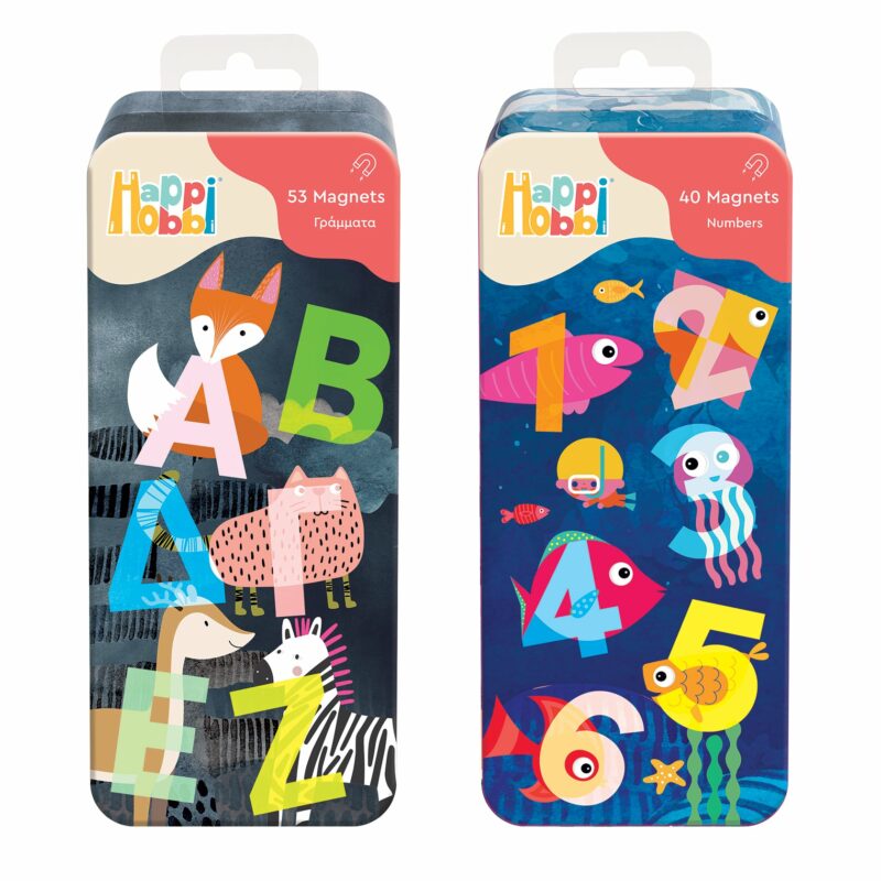 HappiHobbi Magnet Tin Γράμματα & Αριθμοί Εκπαιδευτικοί Χάρτινοι Μαγνήτες Για 3+ Χρονών 5654504