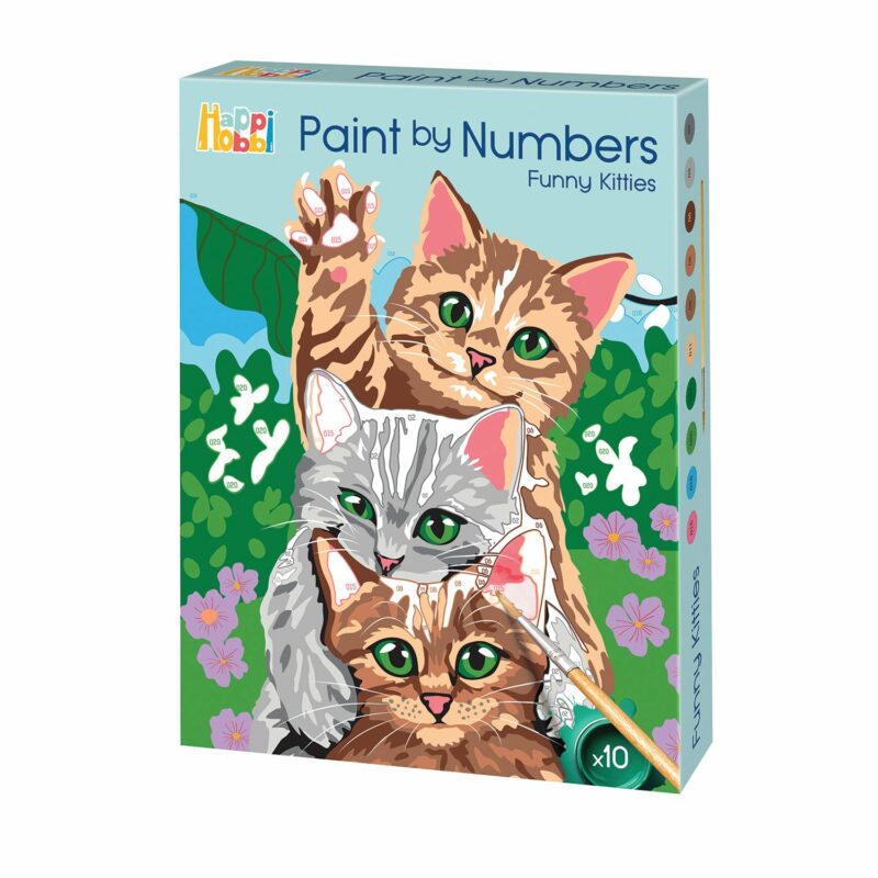 HappiHobbi Paint By Numbers Funny Kitties Για 7+ Ετών 5664458
