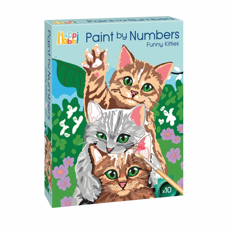 HappiHobbi Paint By Numbers Funny Kitties Για 7+ Ετών 5664457