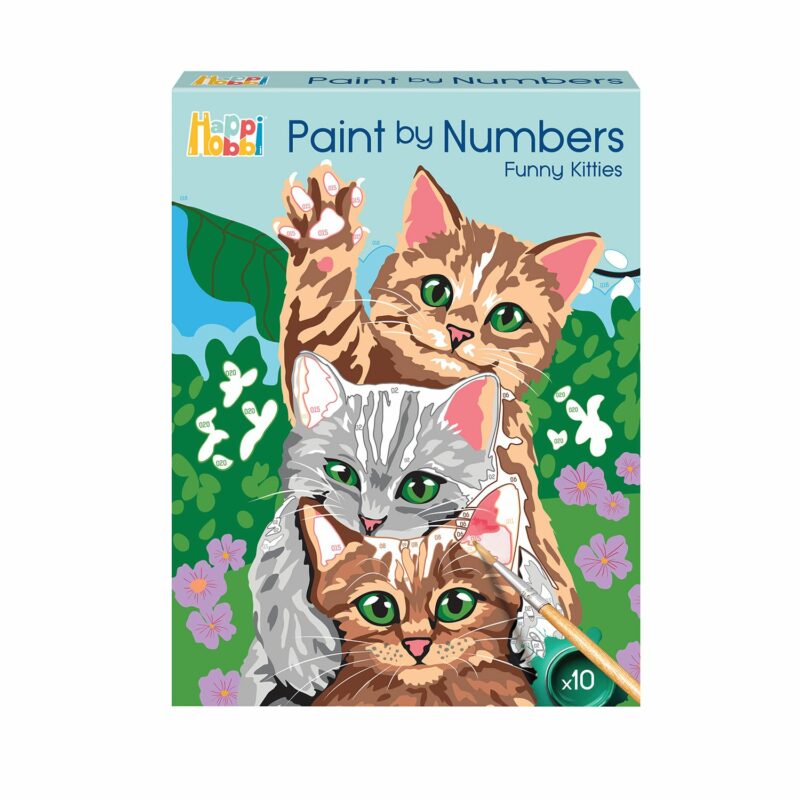 HappiHobbi Paint By Numbers Funny Kitties Για 7+ Ετών 5664455