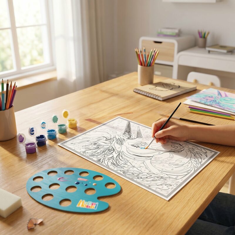 HappiHobbi Paint By Numbers Fairytale Unicorn Για 7+ Ετών 5664476