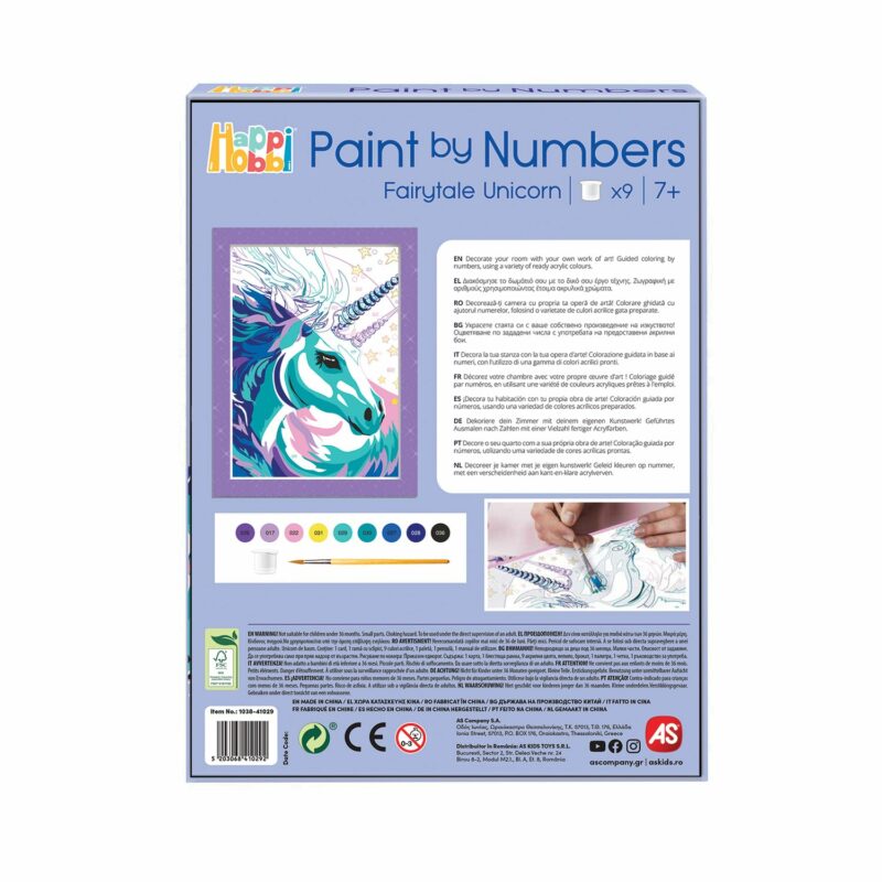 HappiHobbi Paint By Numbers Fairytale Unicorn Για 7+ Ετών 5664474