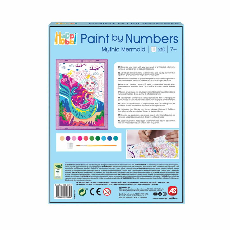 HappiHobbi Paint By Numbers Mythical Mermaid Για 7+ Ετών 5664464
