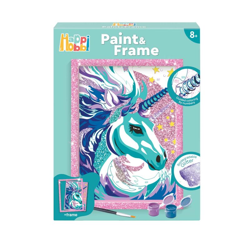 HappiHobbi Paint & Frame Paint by Numbers Fairytale Unicorn Για Ηλικίες 8+ Χρονών 5654519