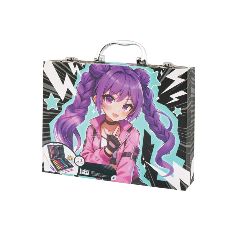 HappiHobbi Κασετίνα Ζωγραφικής Deluxe 50 Αξεσουάρ Manga Για 9+ Ετών 5857706