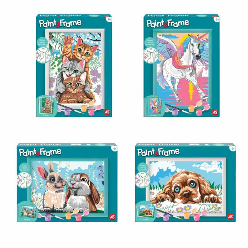 Paint & Frame Paint by Numbers | Funny Kitties – Cute Bunnies – Loving Puppy – Magic Unicorn | Για 9+ Χρονών 5654285