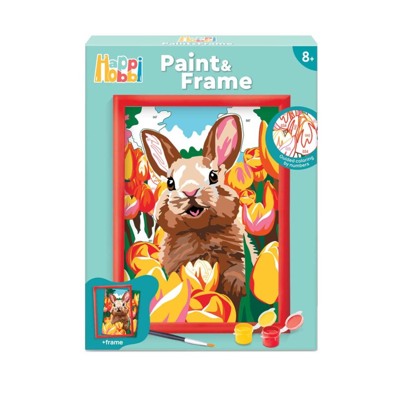 HappiHobbi Paint & Frame | Paint by Numbers – Cheerful Bunny | Για Ηλικίες 8+ Χρονών 5683954