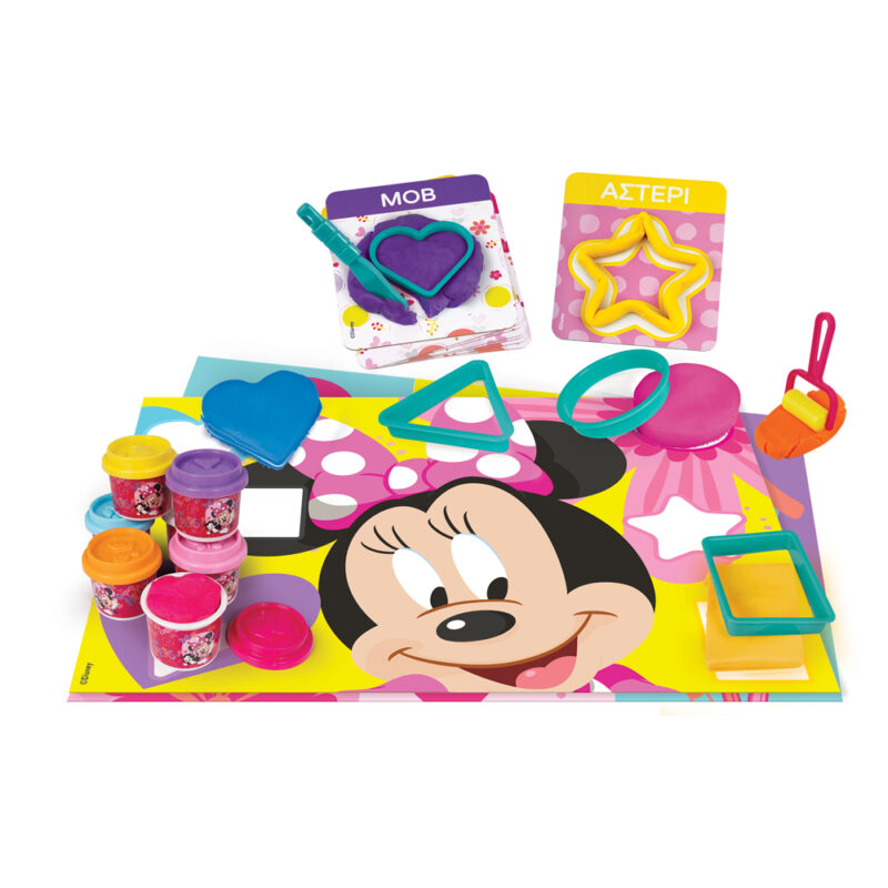 AS Πλαστελίνη Disney Minnie Μαθαίνω Τα Σχήματα Και Τα Χρώματα 8 Βαζάκια Με Καπάκια Καλουπάκια 224gr