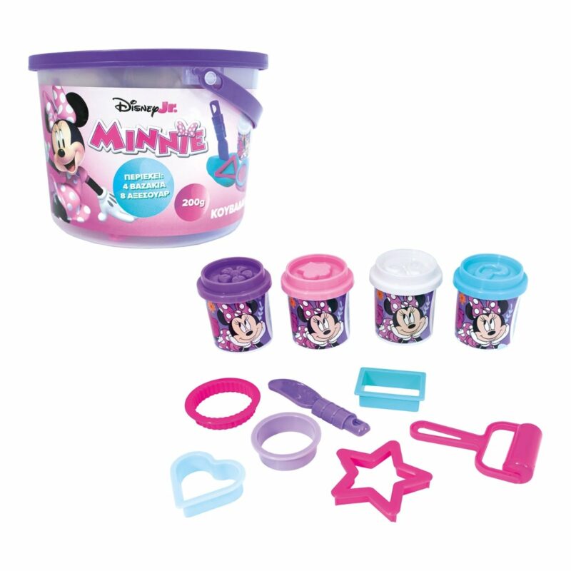 AS Πλαστελίνη Disney Minnie Κουβαδάκι Με 4 Βαζάκια – Καπάκια Καλουπάκια Και 8 Εργαλεία 200gr 5855191
