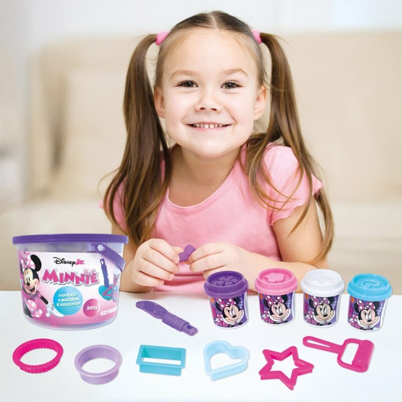 AS Πλαστελίνη Disney Minnie Κουβαδάκι Με 4 Βαζάκια – Καπάκια Καλουπάκια Και 8 Εργαλεία 200gr 5855195