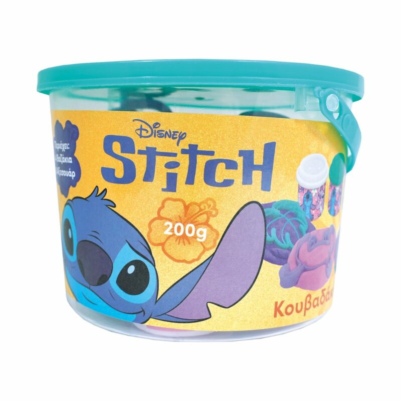 AS Πλαστελίνη Disney Stitch Κουβαδάκι Με 4 Βαζάκια Και 8 Εργαλεία 200g 3+ Χρονών 5855202