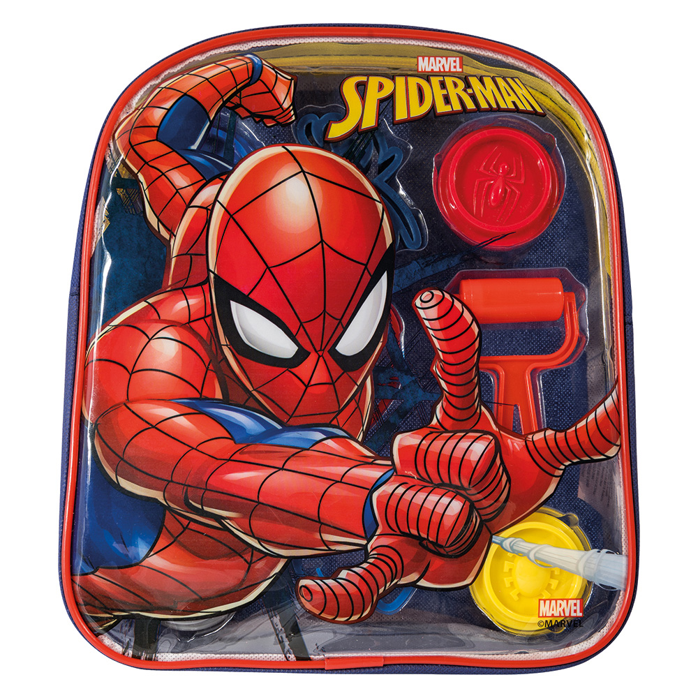 AS Πλαστελίνη Marvel Spiderman Τσάντα Πλάτης Με 4 Βαζάκια - Καπάκια Καλουπάκια Και 5 Εργαλεία 200gr
