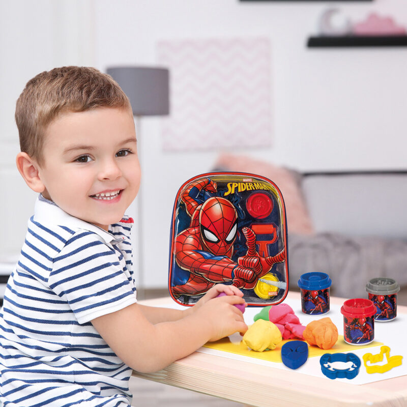 AS Πλαστελίνη Marvel Spiderman Τσάντα Πλάτης Με 4 Βαζάκια – Καπάκια Καλουπάκια Και 5 Εργαλεία 200gr 5653914