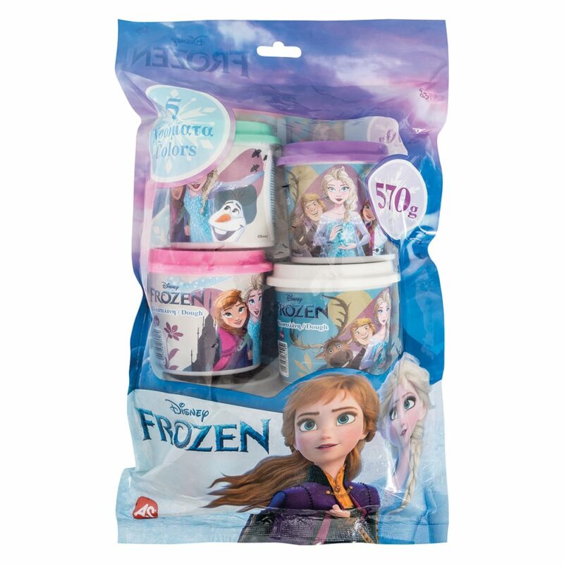 AS Πλαστελίνη Disney Frozen Σακουλάκι Με 5 Βαζάκια Και Καπάκια Καλουπάκια 570gr Για 3+ Χρονών 5582001
