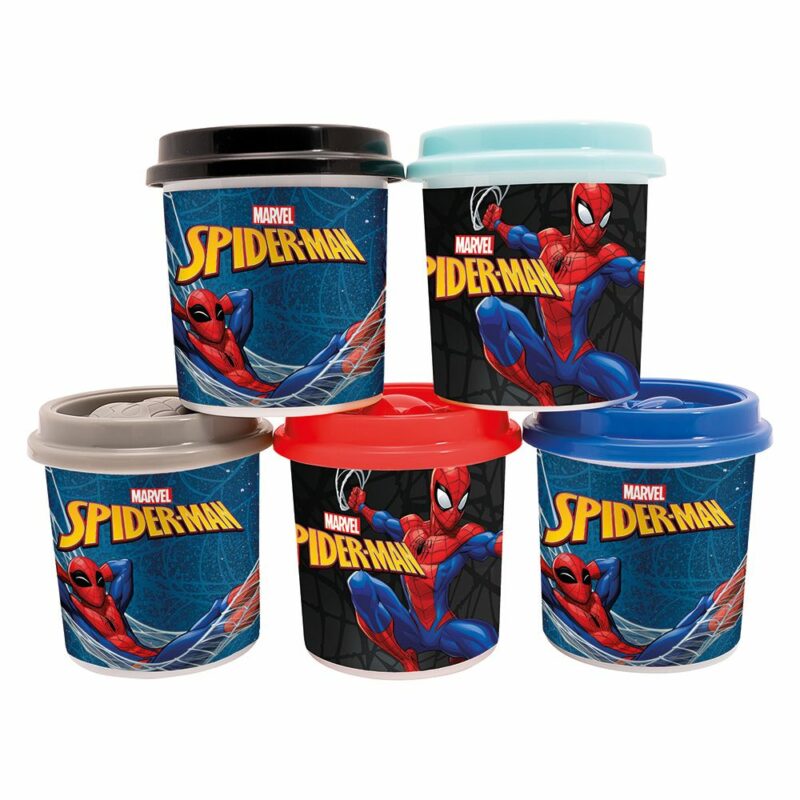 AS Πλαστελίνη Marvel Spiderman Σακουλάκι Με 5 Βαζάκια Και Καπάκια Καλουπάκια 570gr Για 3+ Χρονών