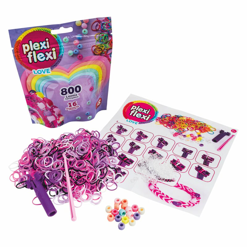 AS Plexi Flexi Love Σακουλάκι Με 800 Λαστιχάκια & 16 Αξεσουάρ Για Ηλικίες 5+ Χρονών 5556684