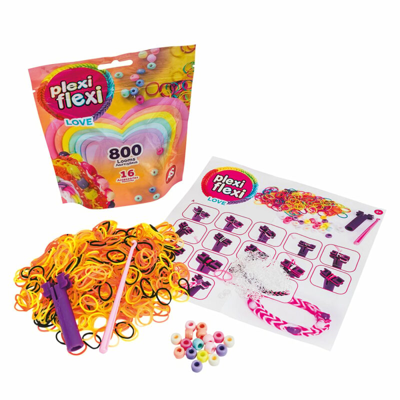 AS Plexi Flexi Love Σακουλάκι Με 800 Λαστιχάκια & 16 Αξεσουάρ Για Ηλικίες 5+ Χρονών 5556683