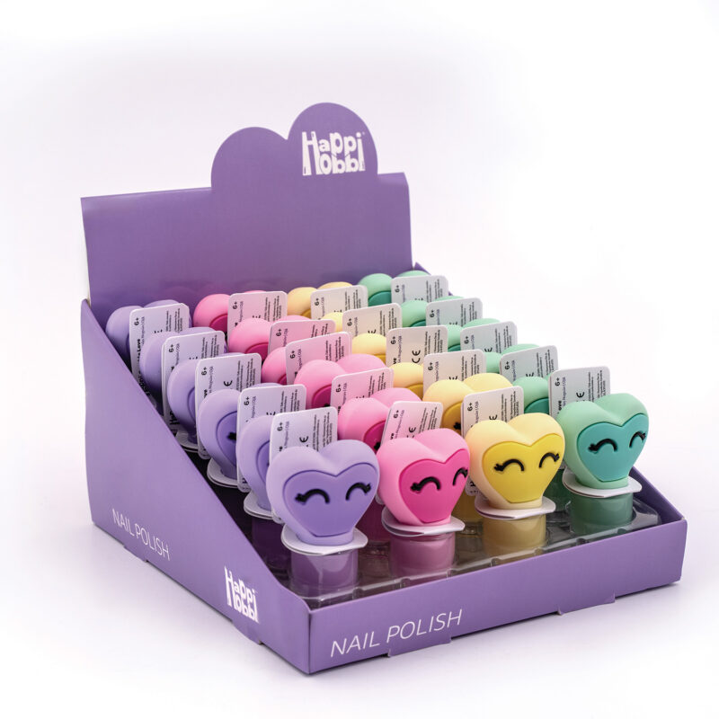 HappiHobbi Βερνίκι Νυχιών Sparkle Love σε 4 Σχέδια για 6+ Ετών 5248324