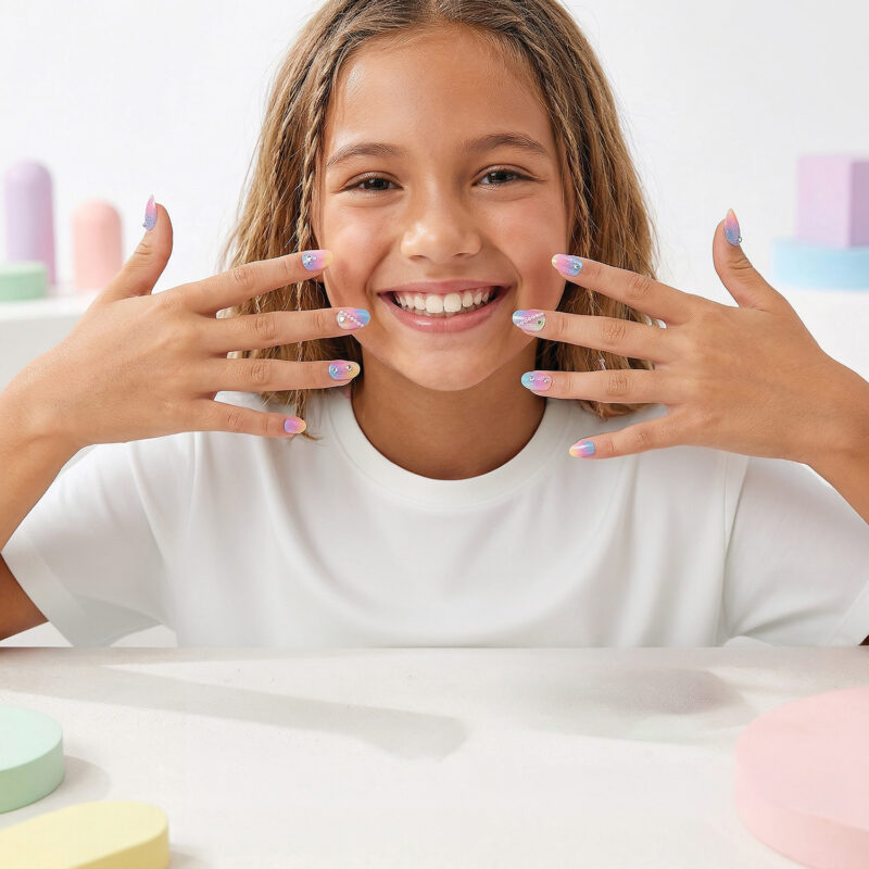 HappiHobbi Αυτοκόλλητα Νύχια Sparkle Love Σε 2 Σχέδια Για 6+ Ετών 5248341