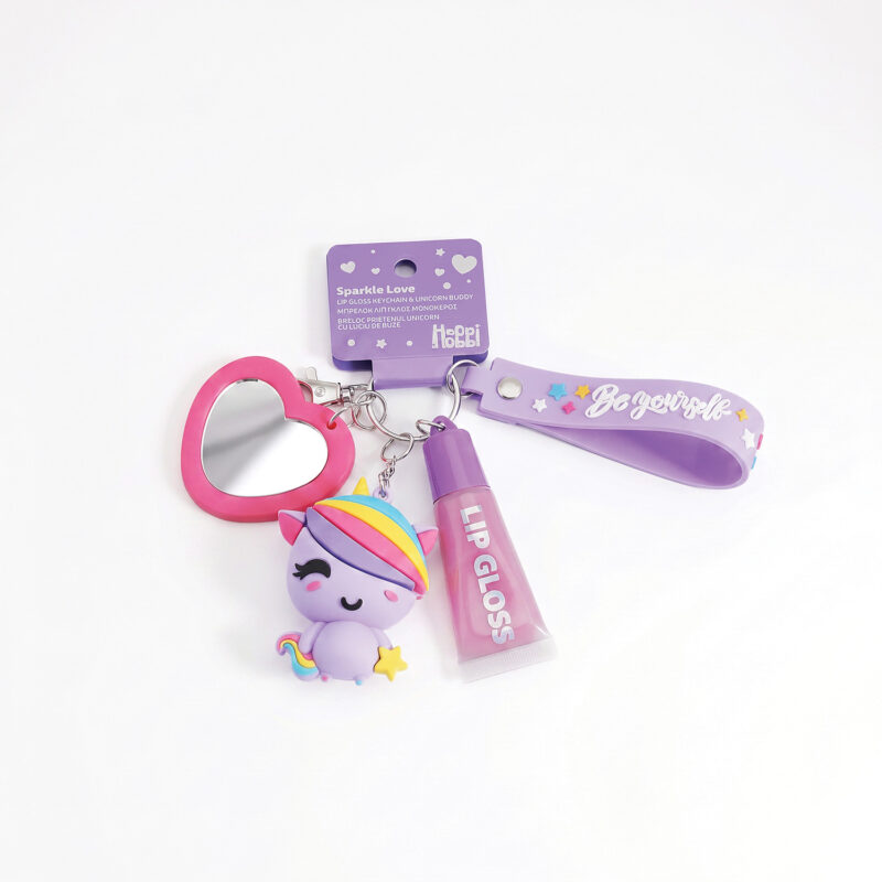 HappiHobbi Μπρελόκ με Lip Gloss & Φιγούρα Μονόκερο σε 2 Σχέδια για 6+ Ετών 5243645