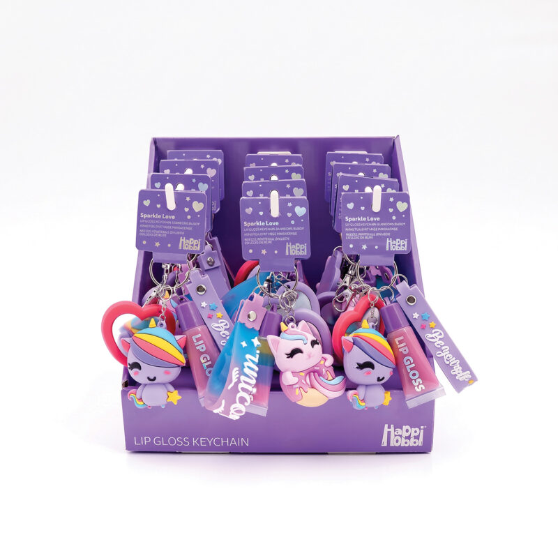 HappiHobbi Μπρελόκ με Lip Gloss & Φιγούρα Μονόκερο σε 2 Σχέδια για 6+ Ετών 5248366