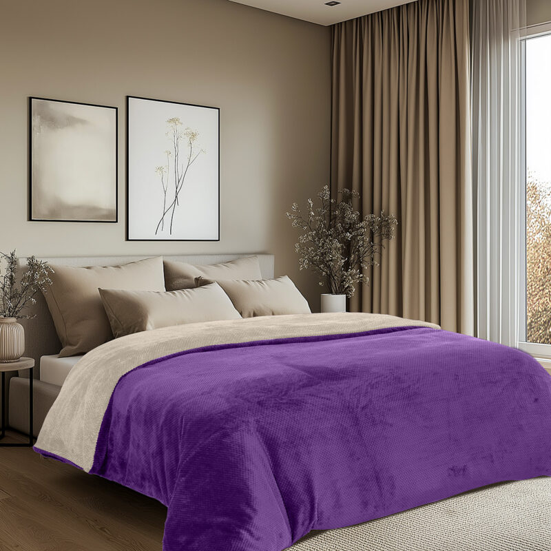 Beauty Home Παπλωματοθήκη υπέρδιπλη διπλής όψεως Art 11602 Jacquard fleece 700gsm Fiesta Plus 220×240 Εκρού 5960838