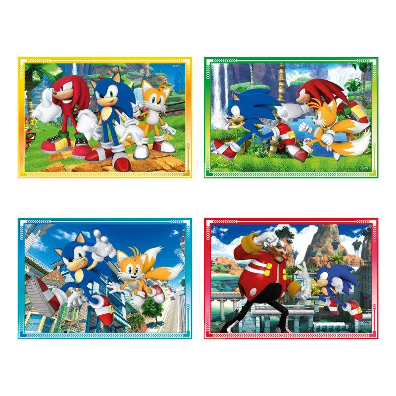 Clementoni Παιδικό Παζλ 4 in 1 Super Color Sonic 12-16-20-24 τμχ 5684038