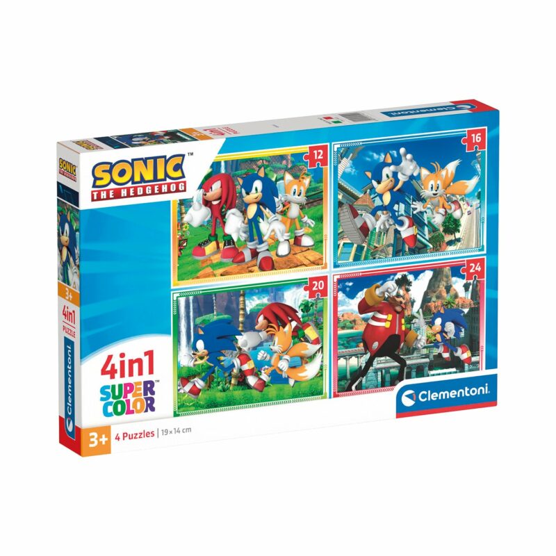 Clementoni Παιδικό Παζλ 4 in 1 Super Color Sonic 12-16-20-24 τμχ 5684037