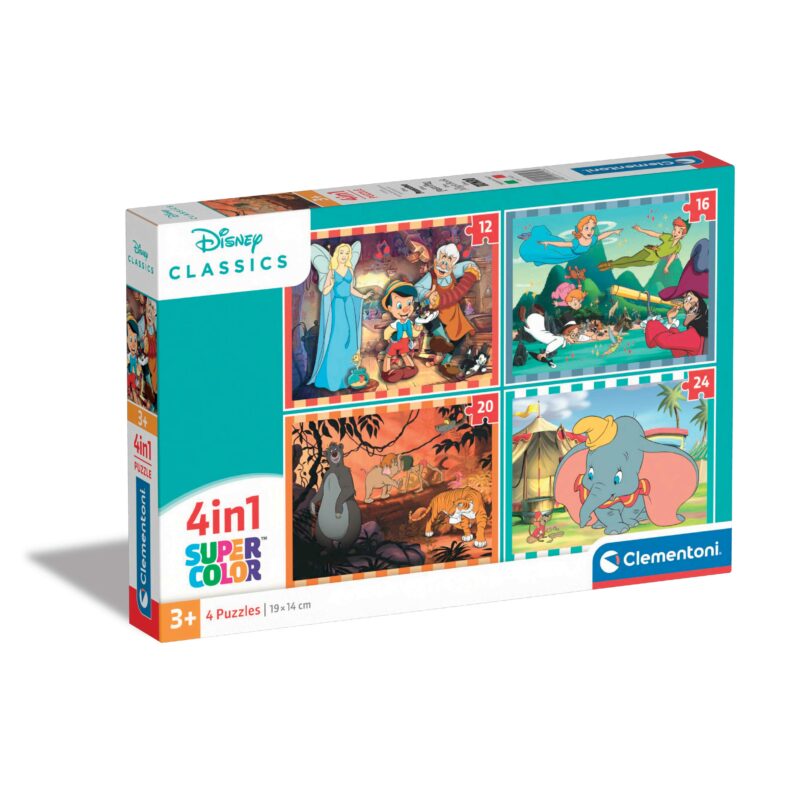 Clementoni Παιδικό Παζλ 4 in 1 Super Color Disney Classic 12-16-20-24 τμχ 5683629