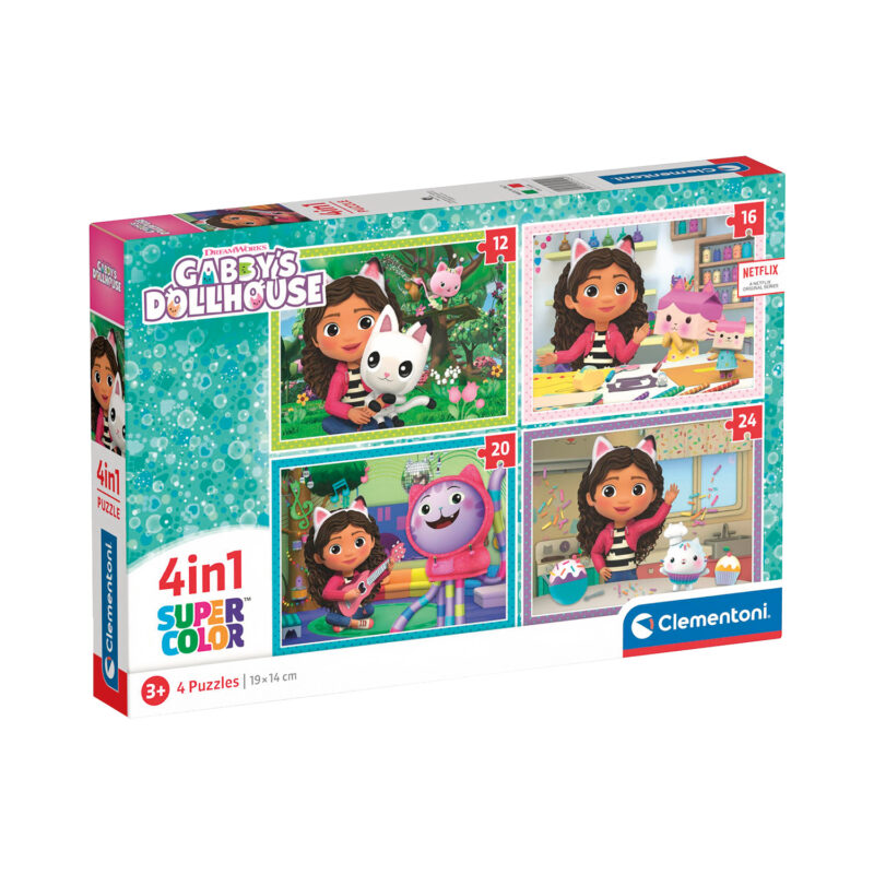 Clementoni Παιδικό Παζλ 4 in 1 Super Color DreamWorks Gabby’s Dollhouse 12-16-20-24 τμχ 5453548