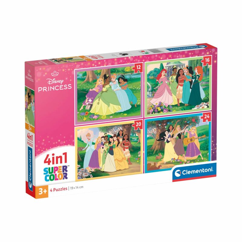 Clementoni Παιδικό Παζλ 4 in 1 Super Color Disney Princess 12-16-20-24 τμχ 5664266