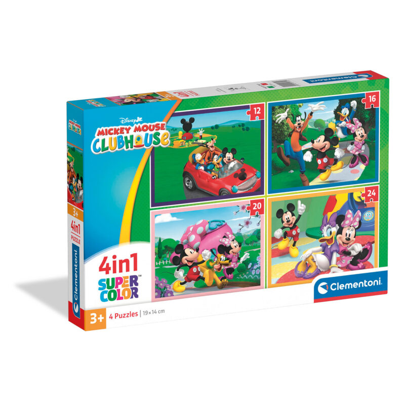 Clementoni Παιδικό Παζλ 4 in 1 Super Color Disney Mickey Mouse Club House 12-16-20-24 τμχ 5010168