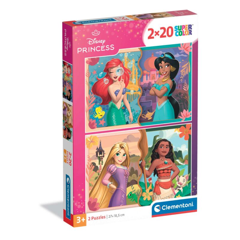 Clementoni Παιδικό Παζλ Super Color Disney Princess 2×20 τμχ 5493340