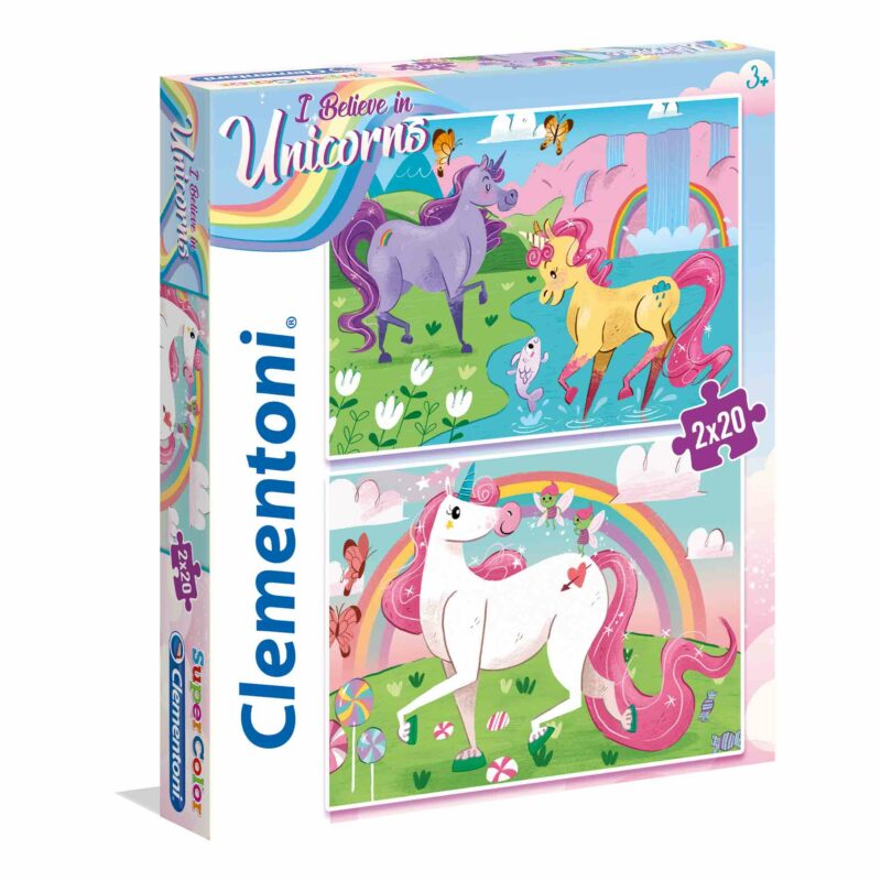 Clementoni Παιδικό Παζλ Super Color I Believe In Unicorns 2×20 τμχ 5492939