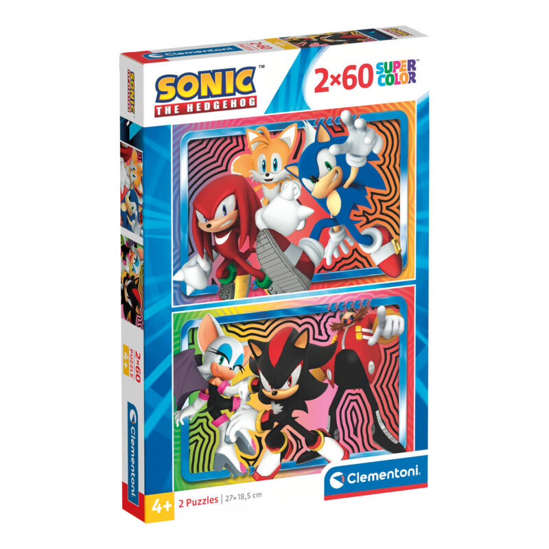 Clementoni Παιδικό Παζλ Super Color Sonic 2×60 τμχ 5394811