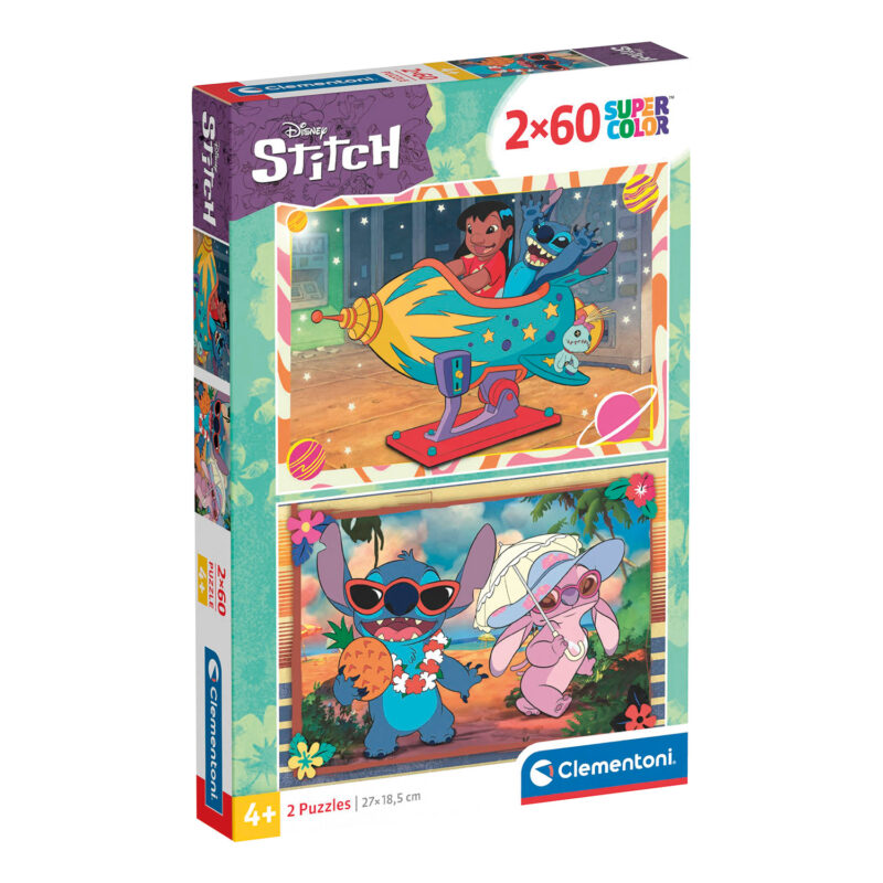 Clementoni Παιδικό Παζλ Super Color Disney Stich 2×60 τμχ 5547376