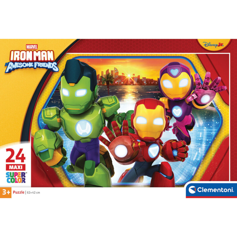 Clementoni Παζλ Super Color Maxi Iron-Man And His Awesome Friends 24 τμχ 5390052