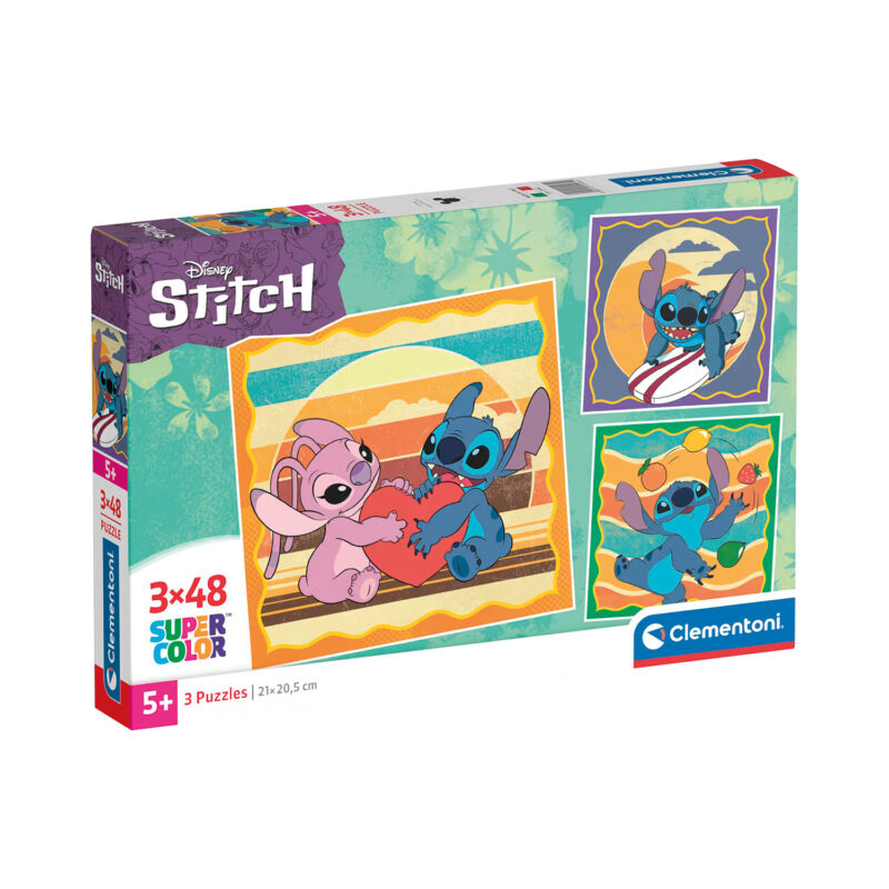 Clementoni Παιδικό Παζλ Super Color Disney Stich 3×48 τμχ 5772334