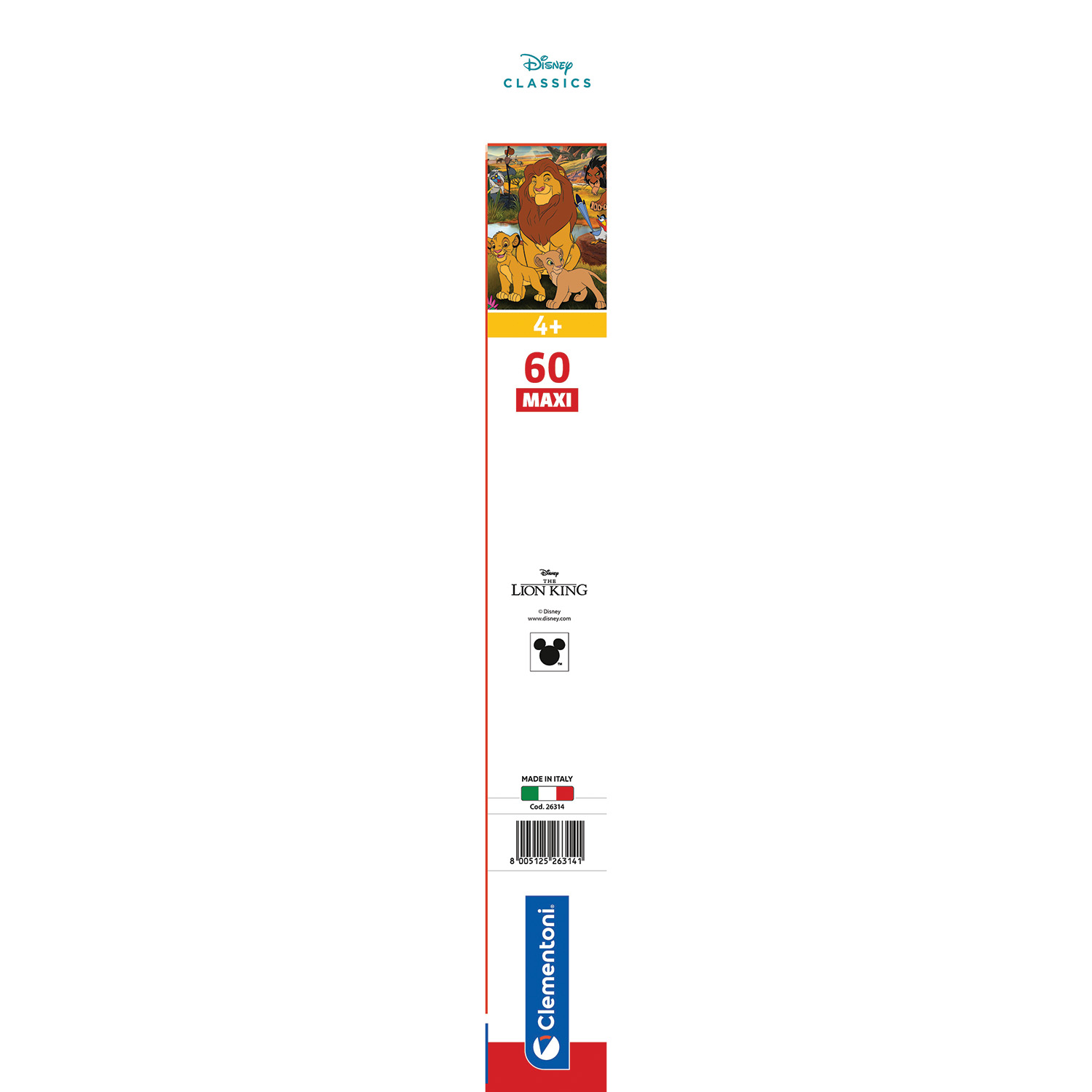 Clementoni Παζλ Maxi Super Color Lion King Disney Classics 60 τμχ