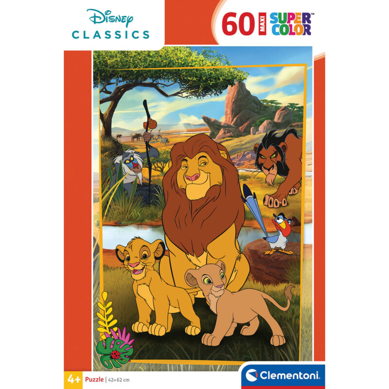 Clementoni Παζλ Maxi Super Color Lion King Disney Classics 60 τμχ 5390059
